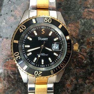 Stauer Men’s Stainless Steel Two Tone 200M Japan Diver Watch Men 35019